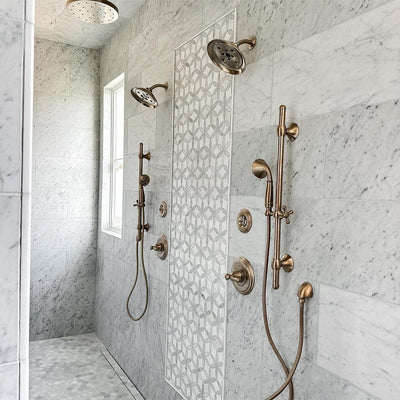 Carrara White La Fleur - Stone Tile