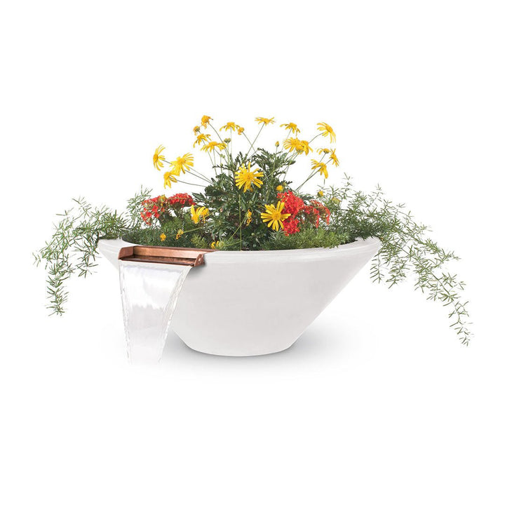Cazo Round Planter & Water Bowl, GFRC Concrete | Water Feature - Limestone