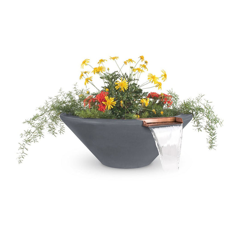 Cazo Round Planter & Water Bowl, GFRC Concrete | Water Feature - Gray