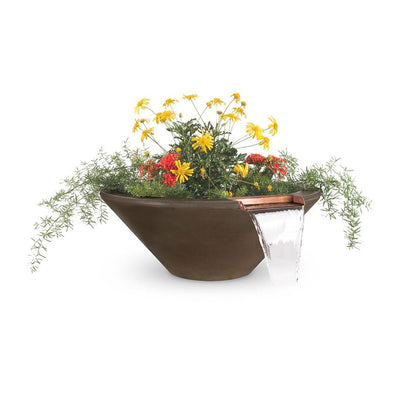 Cazo Round Planter & Water Bowl, GFRC Concrete | Water Feature - Chocolate