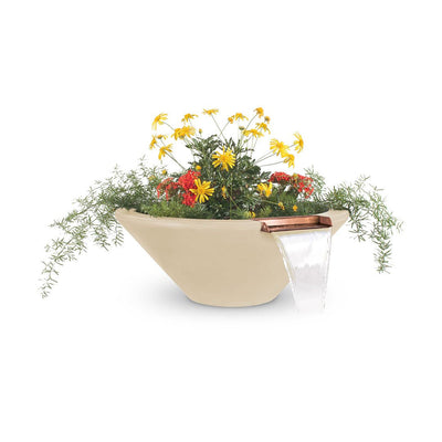 Cazo Round Planter & Water Bowl, GFRC Concrete | Water Feature - Vanilla