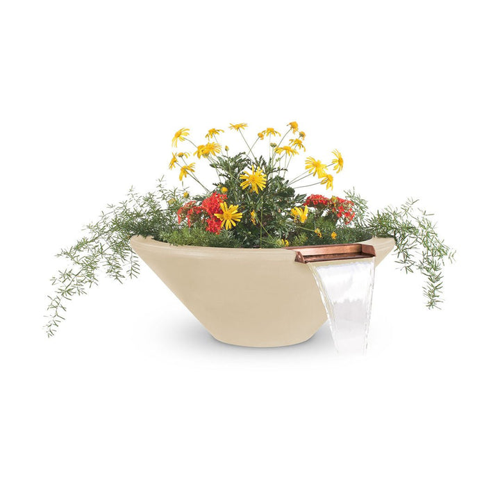 Cazo Round Planter & Water Bowl, GFRC Concrete | Water Feature - Vanilla