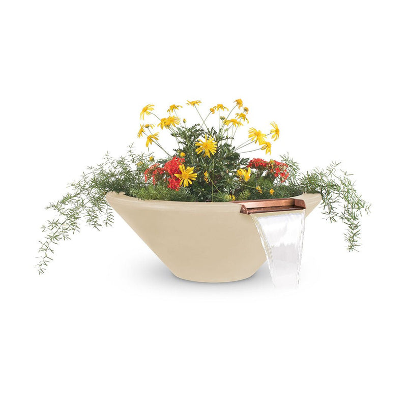 Cazo Round Planter & Water Bowl, GFRC Concrete | Water Feature - Vanilla