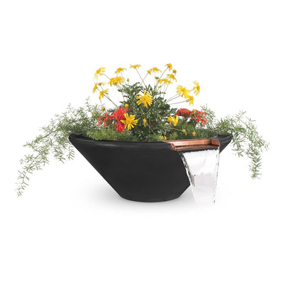Cazo Round Planter & Water Bowl, GFRC Concrete | Water Feature - Black