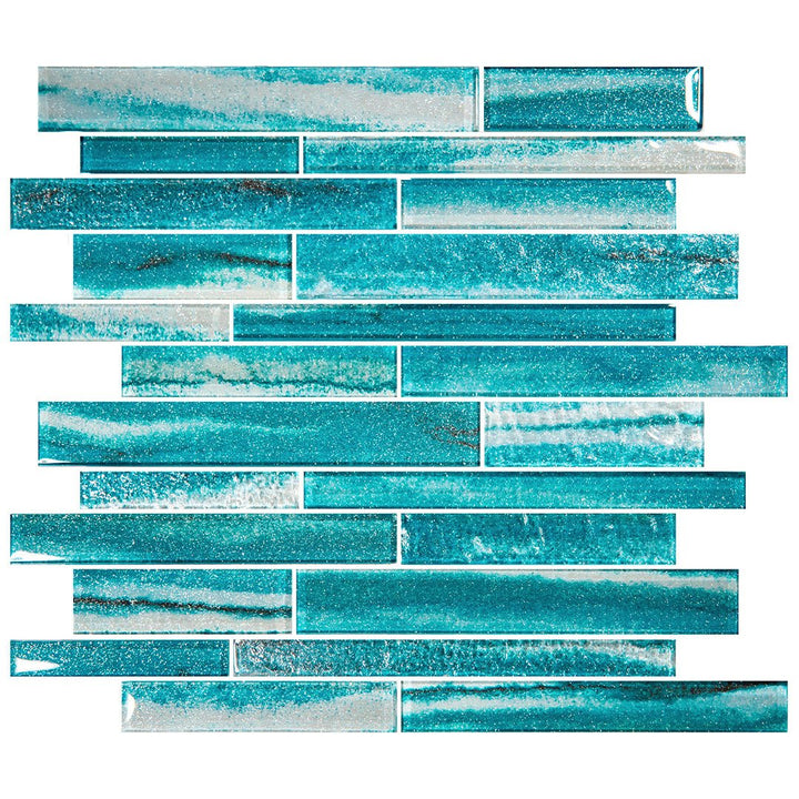 Coastal Sands Aquamarine, Mixed Glass Tile | Swimming Pool Tile