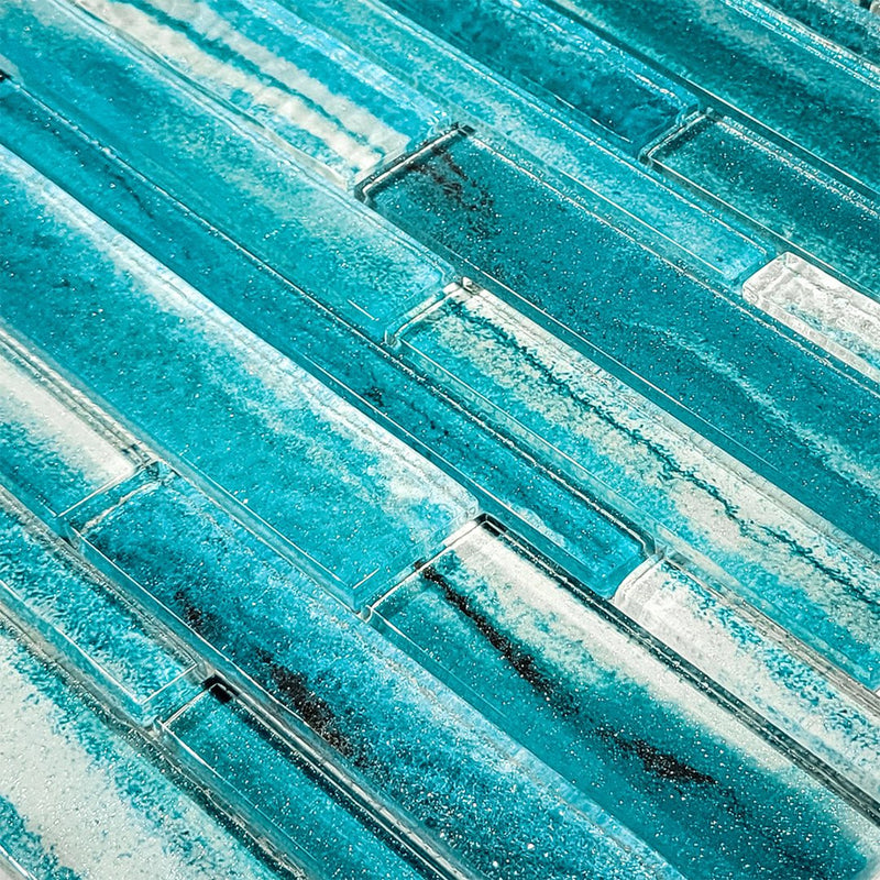 Coastal Sands Aquamarine, Mixed Glass Tile | Swimming Pool Tile