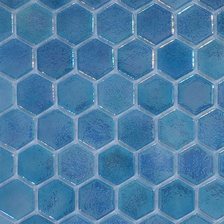 Coastline, Hexagon Mosaic Glass Tile | Pool, Spa, and Kitchen Tile