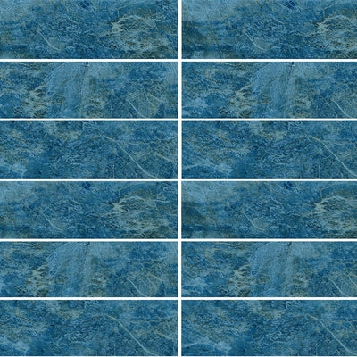 Cobalt 6" x 20" Tile | ESTWAVECOBALT620 | Aquatica Porcelain Pool Tile