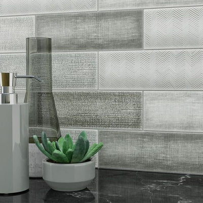 Collage Oxford Gray, 4" x 12" Ceramic Tile | Kitchen Backsplash Tile