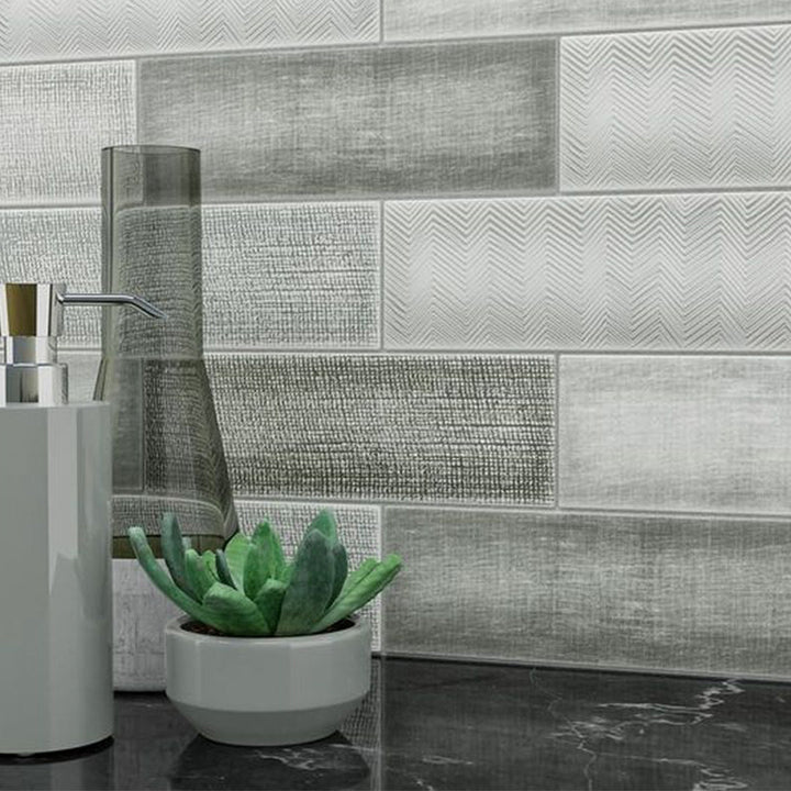 Collage Oxford Gray, 4" x 12" Ceramic Tile | Kitchen Backsplash Tile