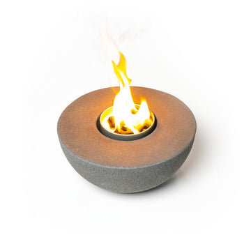 Concrete Semi-Round Table Top Fire Pit | Outdoor Fire Feature