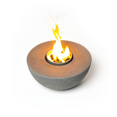 Concrete Semi-Round Table Top Fire Pit | Outdoor Fire Feature