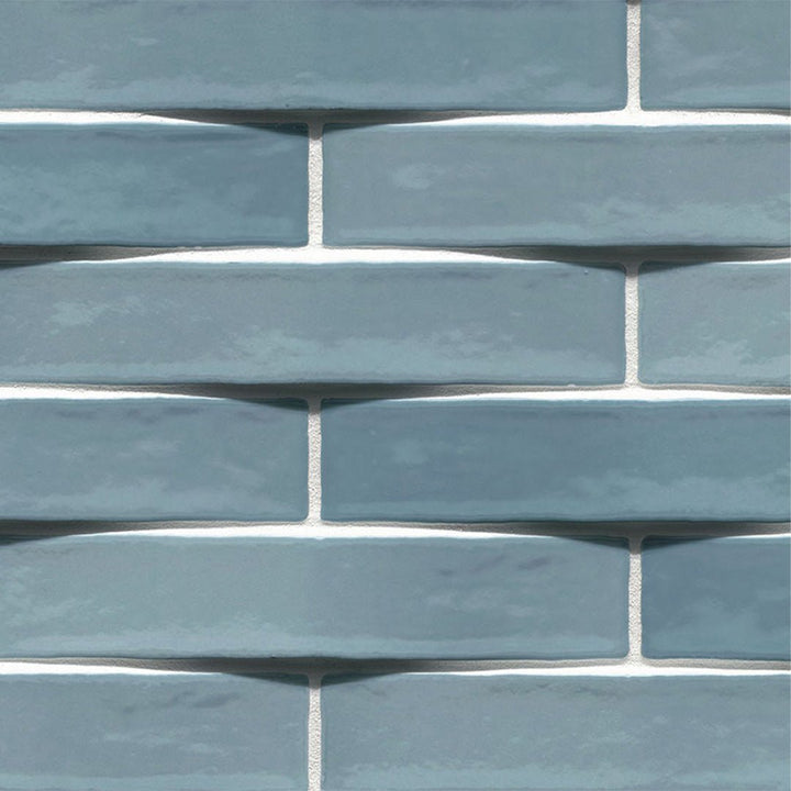 Convex Aqua, 2" x 10" Ceramic Tile | 3D Backsplash & Bathroom Tile