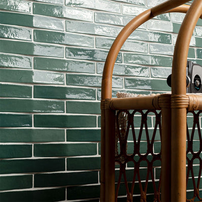 Convex Olive, 2" x 10" Ceramic Tile | 3D Backsplash & Bathroom Tile