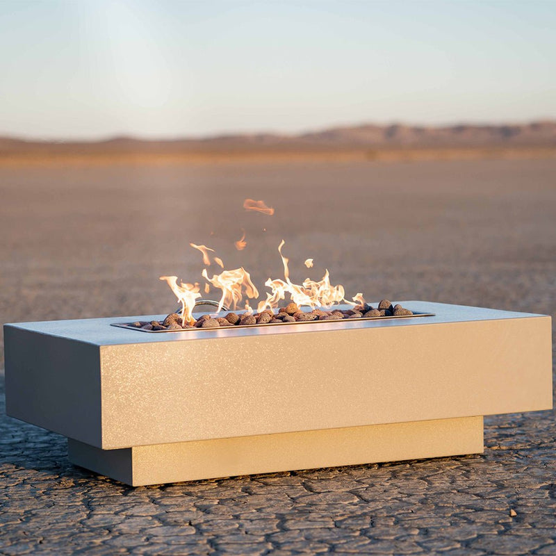 Coronado Rectangular Fire Table, Powder Coated Metal | Fire Pit-Gray
