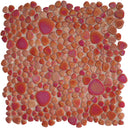 Crimson Reef, Mixed Pebble - Glass Tile