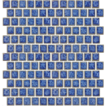 Crystal Blue, 1" x 1" | TNT-031 | Fujiwa Porcelain Pool Tile