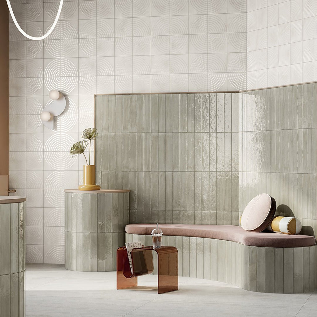 Currents Foam, 8" x 8" Porcelain Tile | Kitchen, Bath, & Pool Tile 
