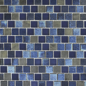 Dark Blue Blend, 1" x 1" Mosaic Tile | GL82323B2 | Glass Pool Tile