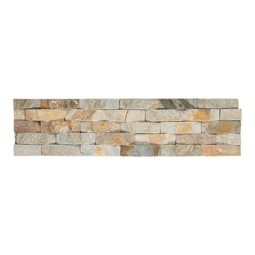 Desert Gold Basketweave, 6" x 24" Quartzite Ledger Panel | NSR