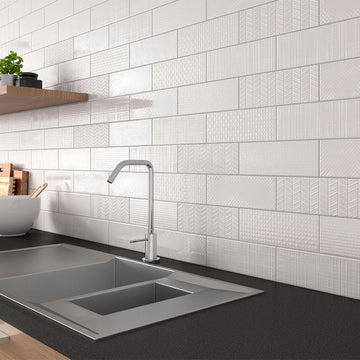 Dusk 3D Mix, 4" x 12" Ceramic Tile | Kitchen Backsplash Tile by MSI