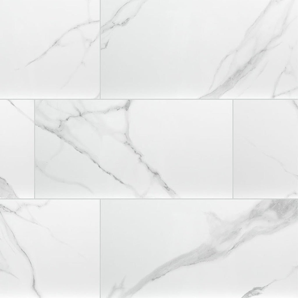 Dymo Stauary White, 12" x 24" Ceramic Tile | Large Format Wall Tile