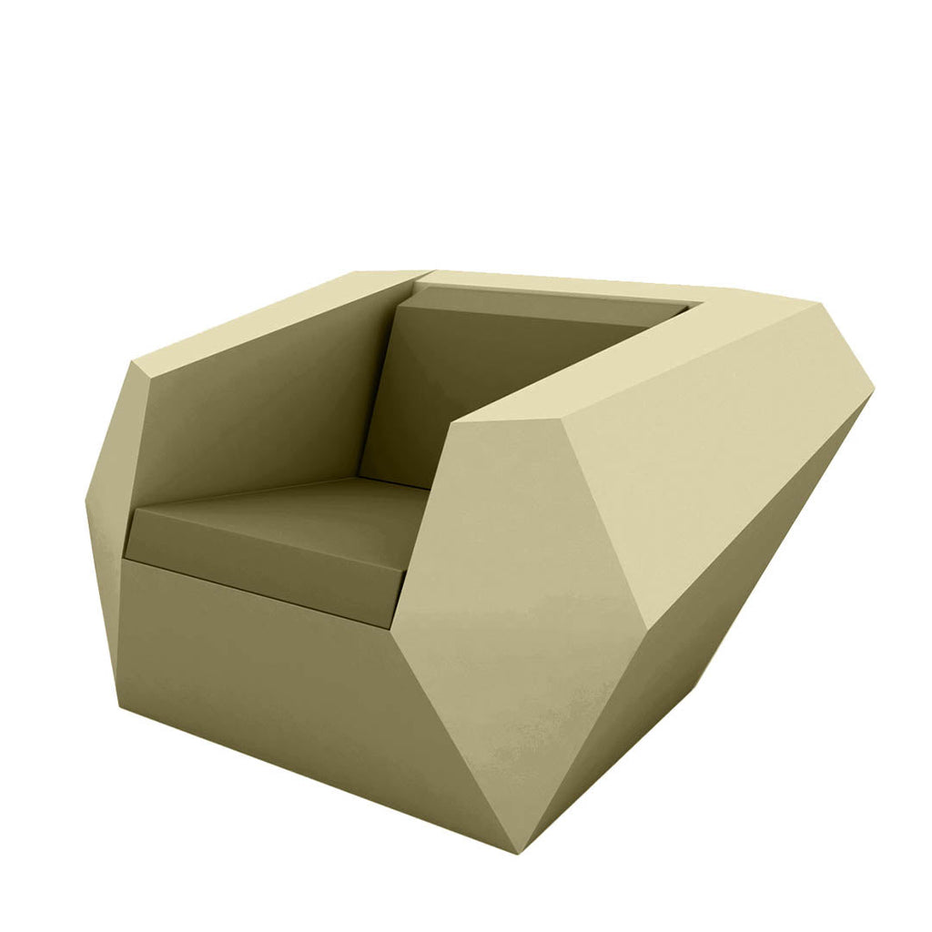 Faz Lounge Chair with Cushion | Modern Patio Furniture - Khaki