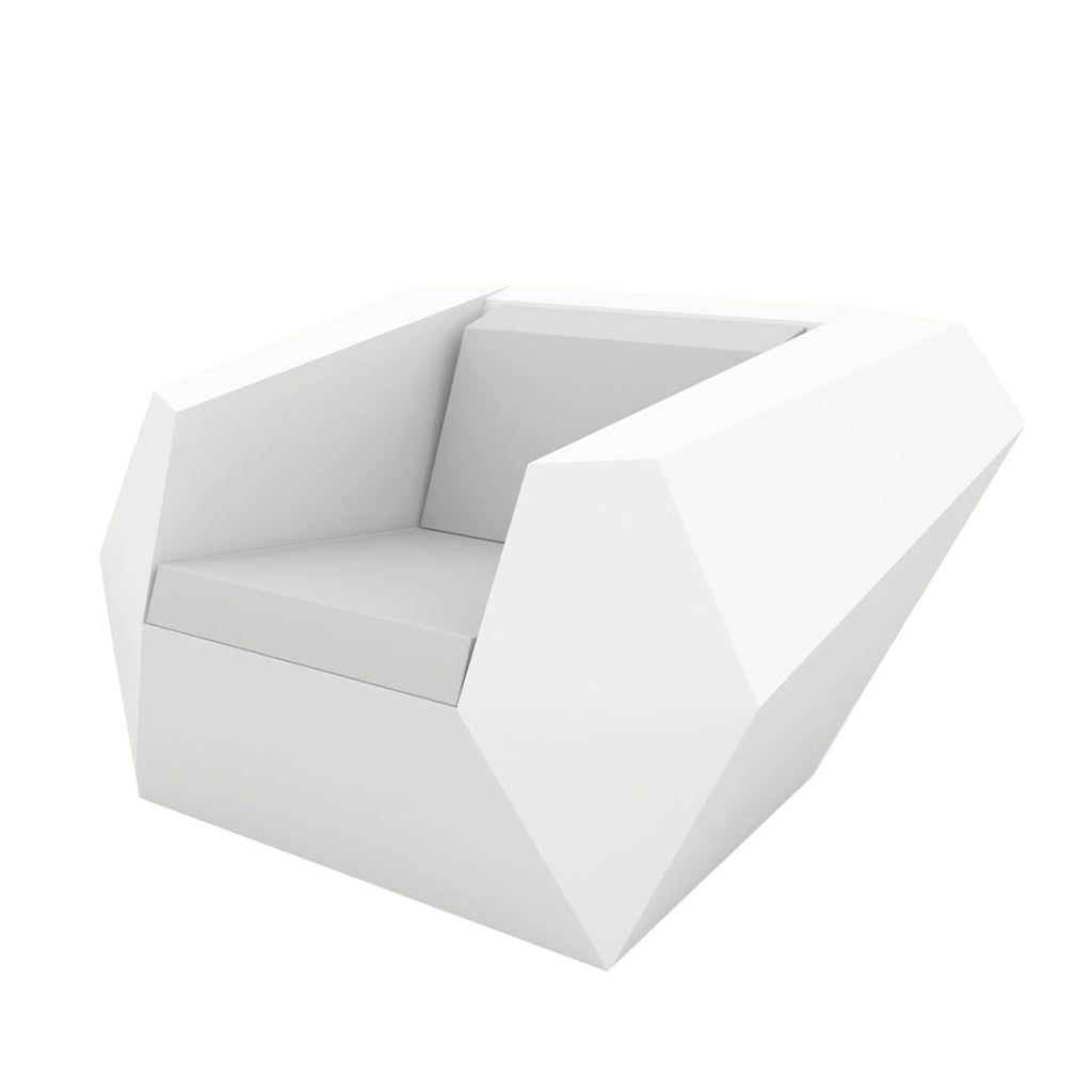 Faz Lounge Chair with Cushion | Modern Patio Furniture - White