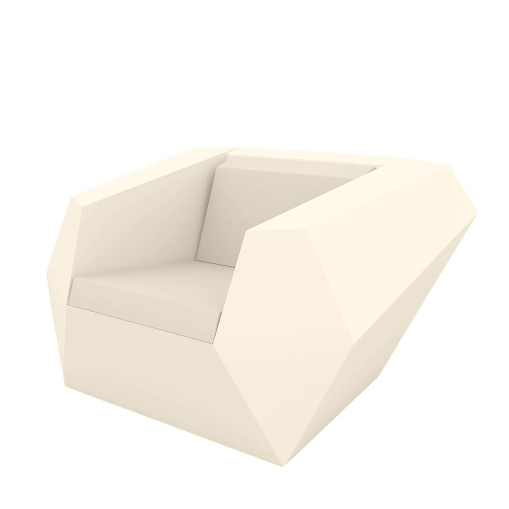 Faz Lounge Chair with Cushion | Modern Patio Furniture - Ecru