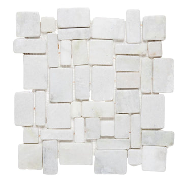 Glacier White Pebble Tile | Hopscotch Series | Natural Stone Mosaics