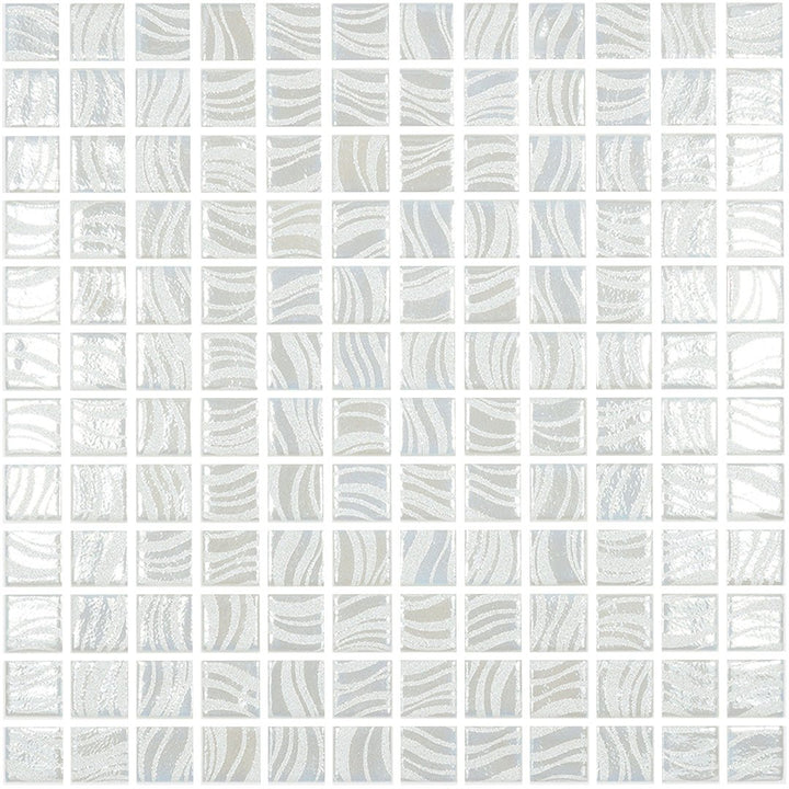 Glitter White, 1" x 1" Glass Tile | Mosaic Pool Tile by Vidrepur 
