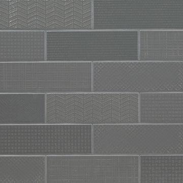 Graphite 3D Mix, 4" x 12" Ceramic Tile | Kitchen and Wall Tile by MSI