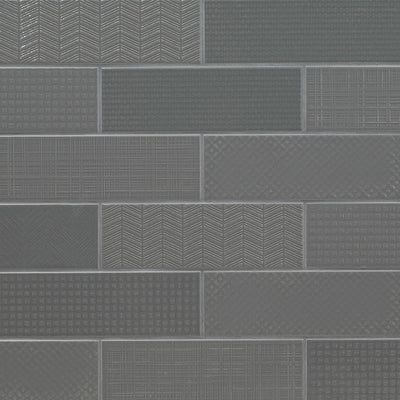 Graphite 3D Mix, 4" x 12" Ceramic Tile | Kitchen and Wall Tile by MSI