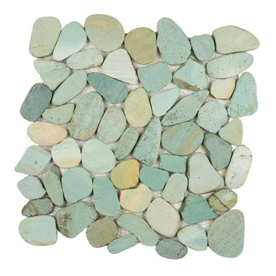 Green - Pebble Tile | Shaved Pebbles Series | Natural Stone Mosaics