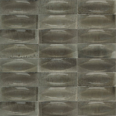 Grigio Glossy, 3" x 8" Eye Deco | EMCGLEEGRIGEYE | Porcelain Pool Tile