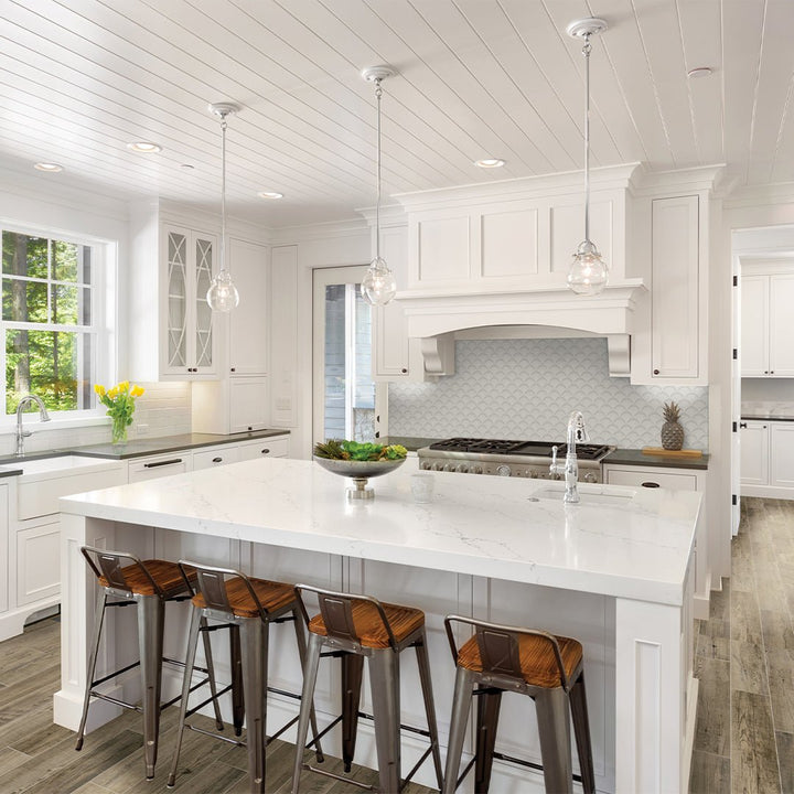 Ice, Scallop Glass Tile | Tesoro Backsplash & Wall Tile