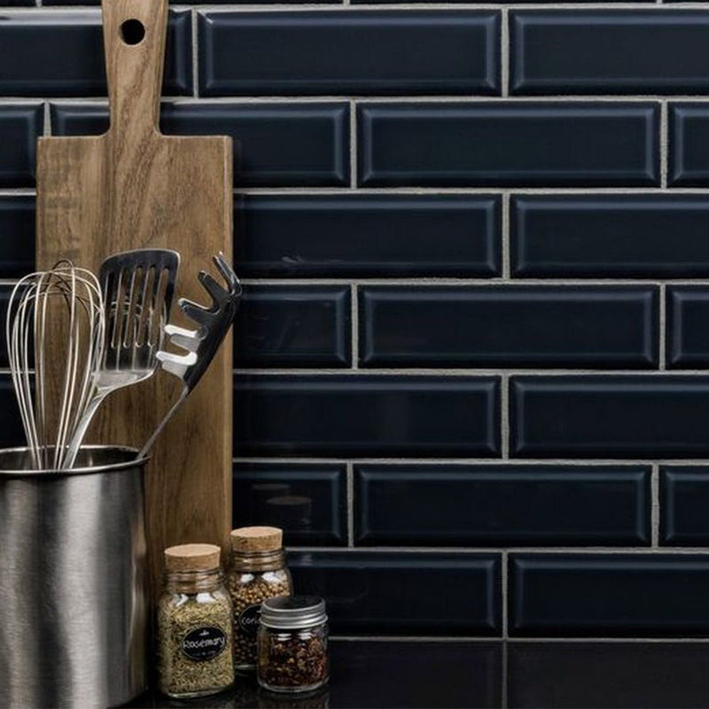 Indigo, 3" x 9" Ceramic Tile | Shower Wall & Kitchen Backsplash Tile