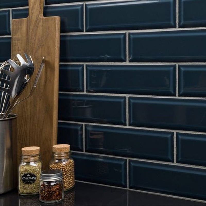 Indigo, 3" x 9" Ceramic Tile | Shower Wall & Kitchen Backsplash Tile