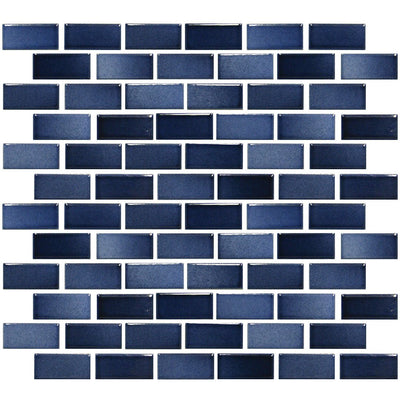 Indigo, 7/8" x 1-7/8" | GLASSTEL-11 | Fujiwa Porcelain Pool Tile