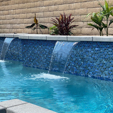 Indigo Matte, 7/8" x 1-7/8" | GLASSTEL-75 | Fujiwa Porcelain Pool Tile