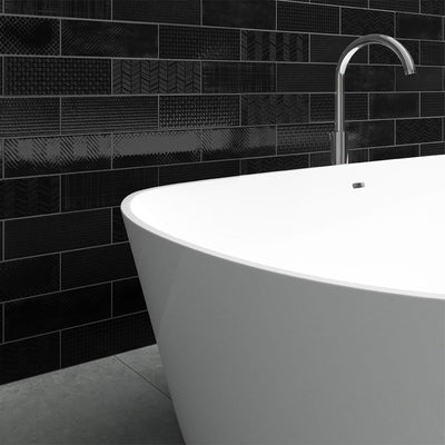 Ink 3D Mix, 4" x 12" Ceramic Tile | Kitchen Backsplash Tile by MSI