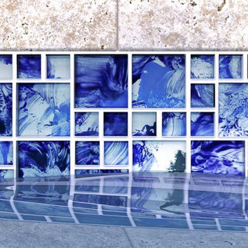 Island Blue Mixed Glass Tile by Anthology