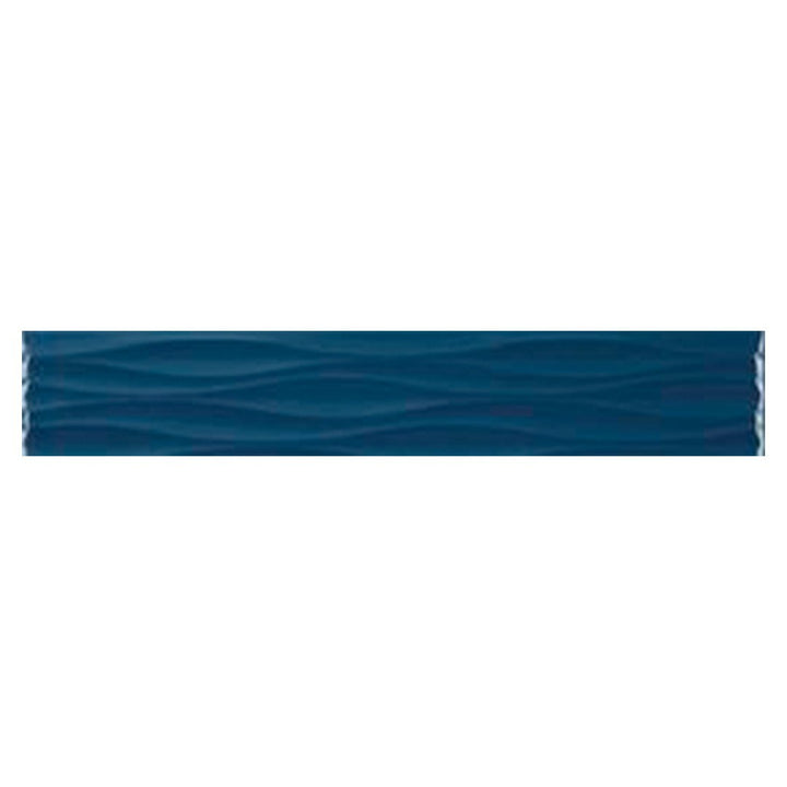 Krea Deep Sea Ripple Deco, 4" x 16" Ceramic Tile | Backsplash Tile