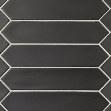 Lanse Black Picket, 2" x 10" Ceramic Tile | Backsplash Tile