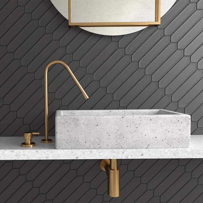 Lanse Black Picket, 2" x 10" Ceramic Tile | Backsplash Tile