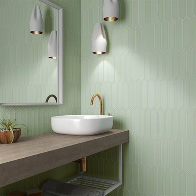 Lanse Mint Picket, 2" x 10" Ceramic Tile | Backsplash Tile