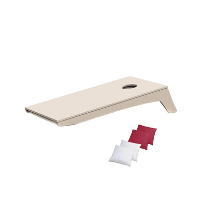 Ledge Lounger Cornhole Game | Cloud board with White and Scarlet Bags | Luxury Outdoor Games