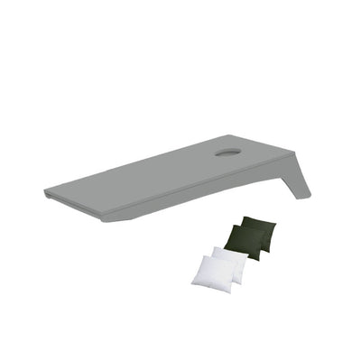 Ledge Lounger Cornhole Game | Gray Board with White and Hunter Green Bags | Luxury Outdoor Games