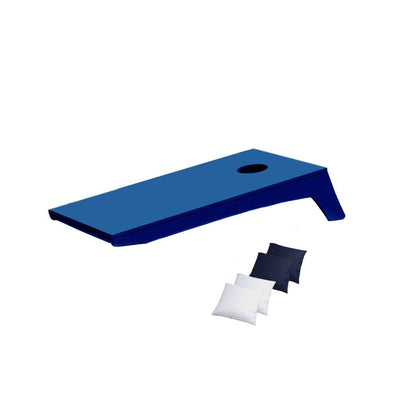 Ledge Lounger Cornhole Game | Navy Blue Board with White and Navy Blue Bags | Luxury Outdoor Games