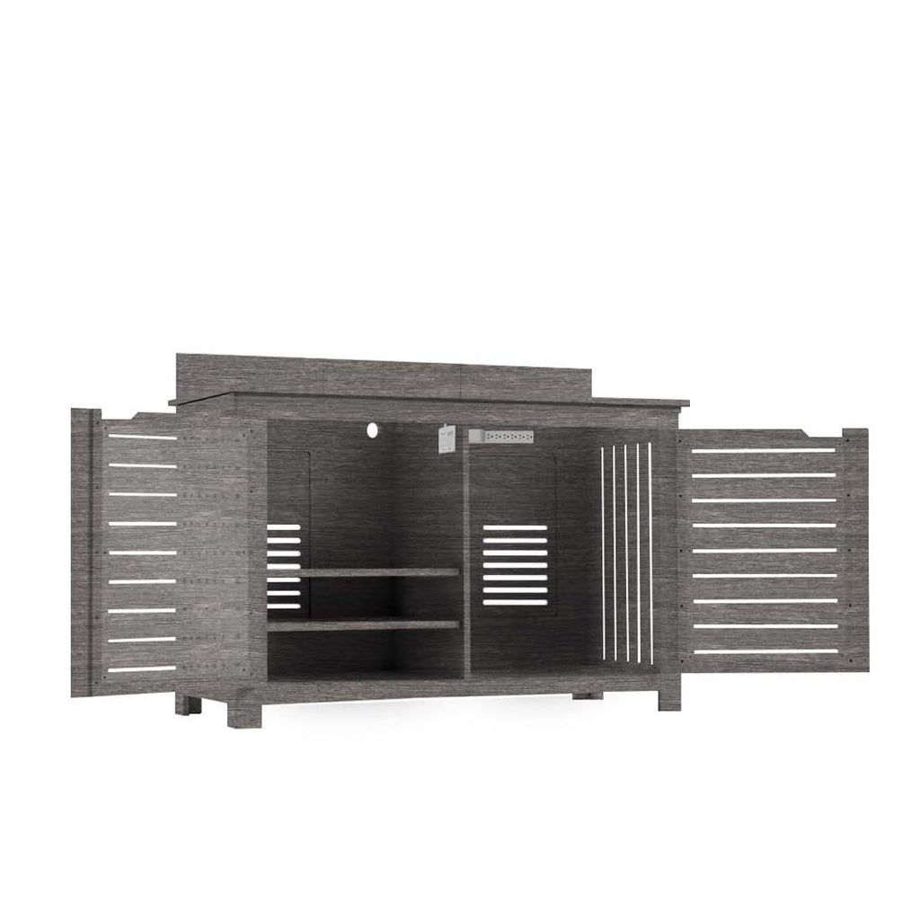 Ledge Lounger Mainstay Bar Credenza | Outdoor Entertainment Center | Without TV Mount, Fog